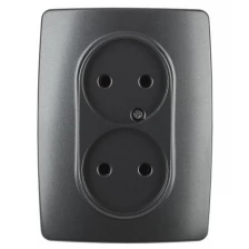 Розетка Эра 12 2X2P 16A-250В IP20 Anthracite 12-2107-05 / Б0031242