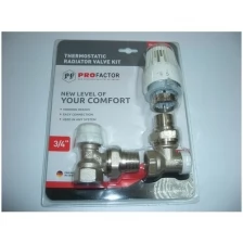 Комплект радиатора термостатический угловой ProFactor 3/4", PF RVT 388