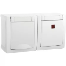 Блок Panasonic Pacific WPTC48052WH-RU розет./выкл. 1кл откр. IP54 белый матовый (упак.:1шт)