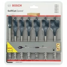 Набор перовых сверл BOSCH Self Cut 7 шт 16/18/20/22/25/32 мм