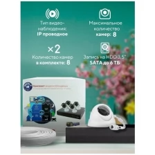 Комплект видеонаблюдения IP 2Мп Ps-Link KIT-A208IP 8 камер для помещения