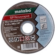 Круг отрезной по нержавеющей стали Metabo SP-Novorapid, 617157000, D115 мм (82118631)