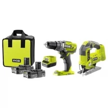 Набор аккумуляторного электроинструмента RYOBI R18DDJS-220S (шуруповерт, лобзик, сумка, 2 АКБ)