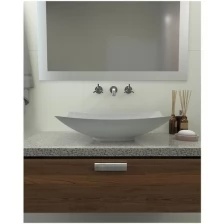 Раковина накладная Radostone Gratsiya Solid Surface Белая матовая 600х345х150 мм